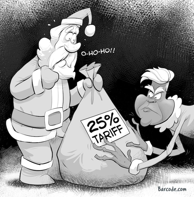 Santa and Grinch cartoon barcode 300kb