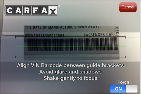 carfax barcode scan