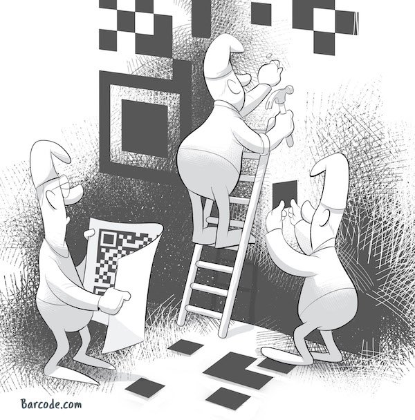 cartoon making QR code low res